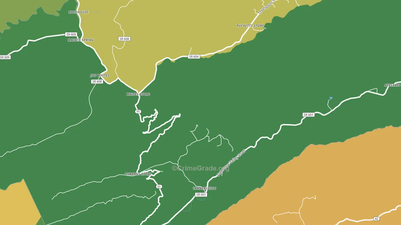 Osborns Store, VA Map of Murder Rates