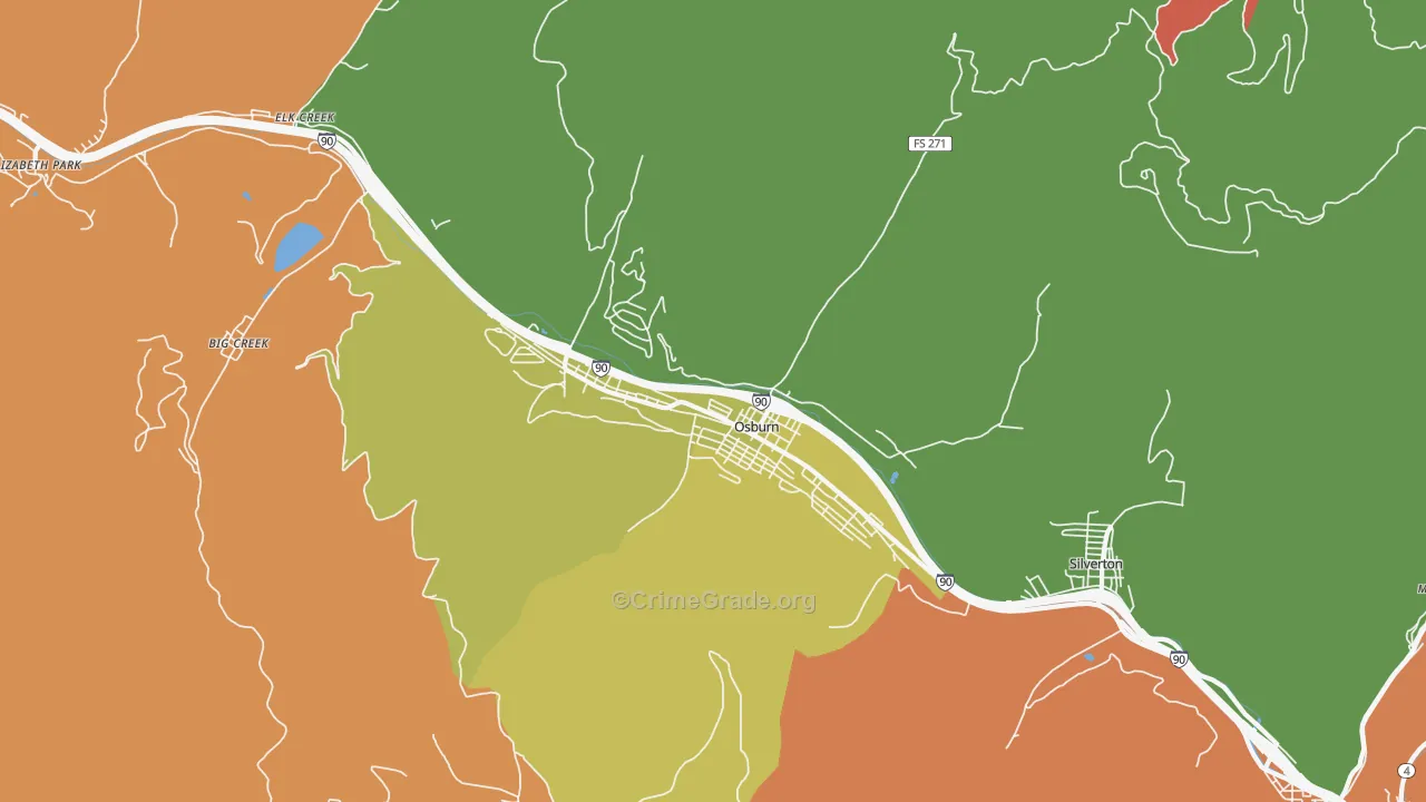 Osburn, ID Map of Murder Rates
