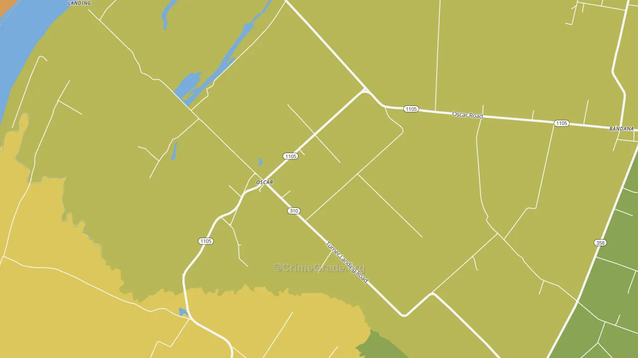 Oscar, KY Map of Murder Rates