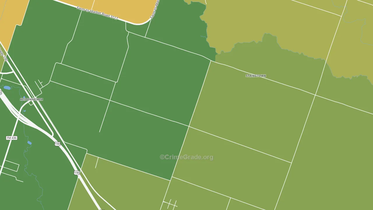Oscar, TX Map of Murder Rates