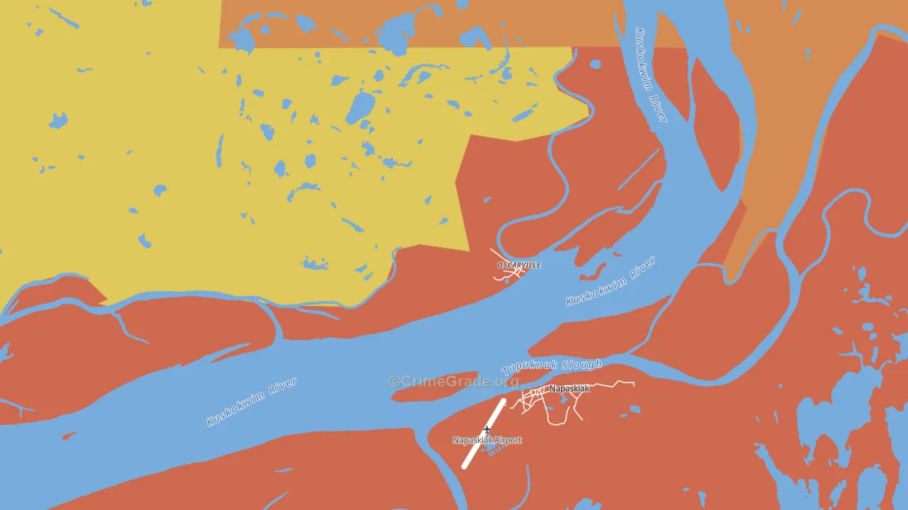 Oscarville, AK Map of Murder Rates