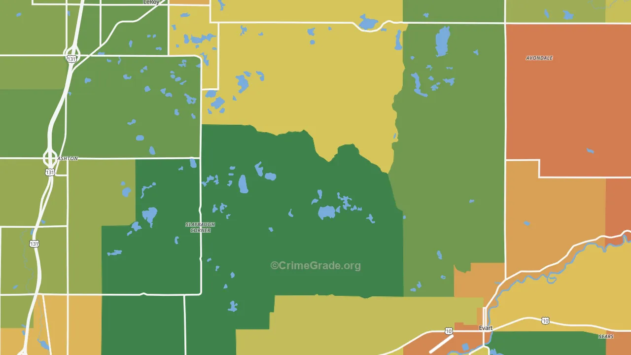 Osceola County, MI Map of Murder Rates