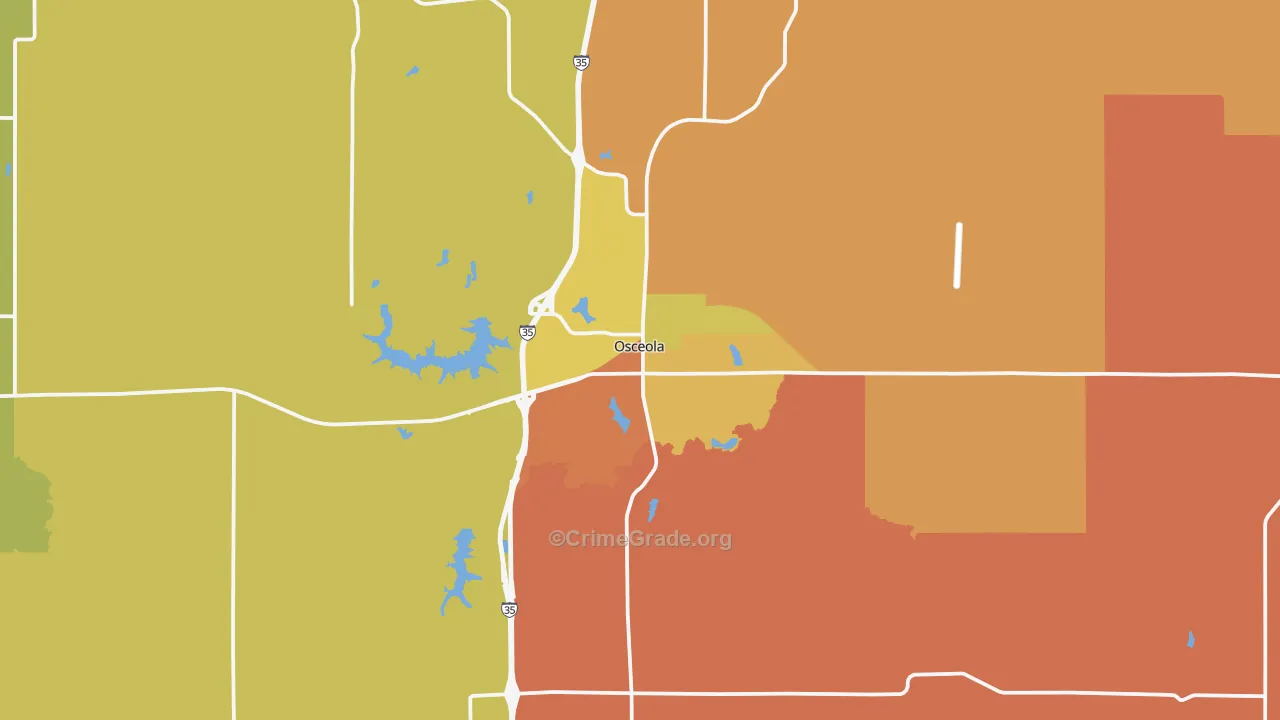 Osceola, IA Map of Murder Rates