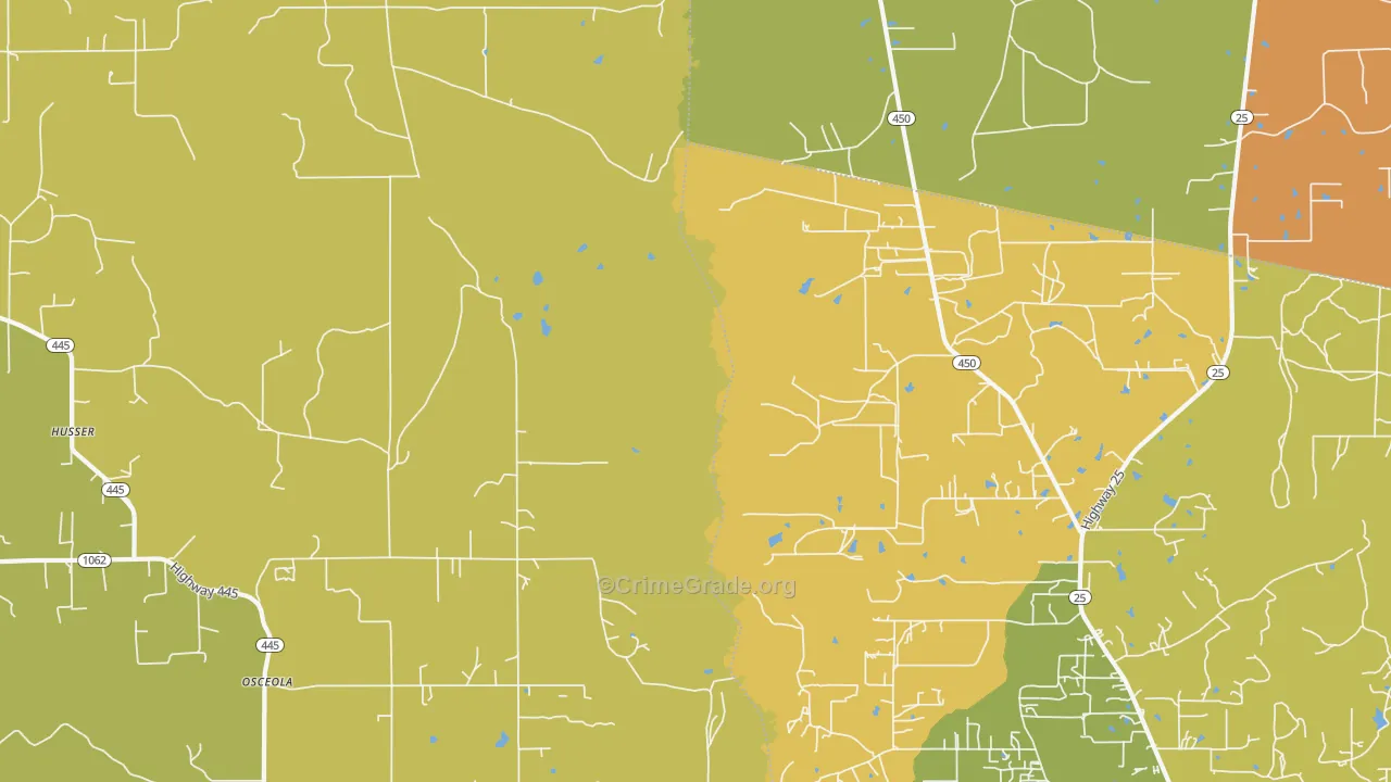 Osceola, LA Map of Murder Rates