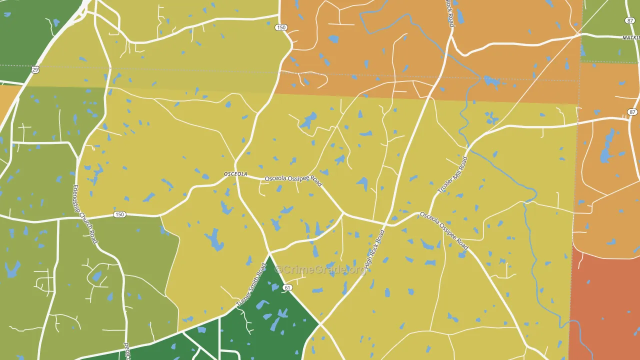 Osceola, NC Map of Murder Rates