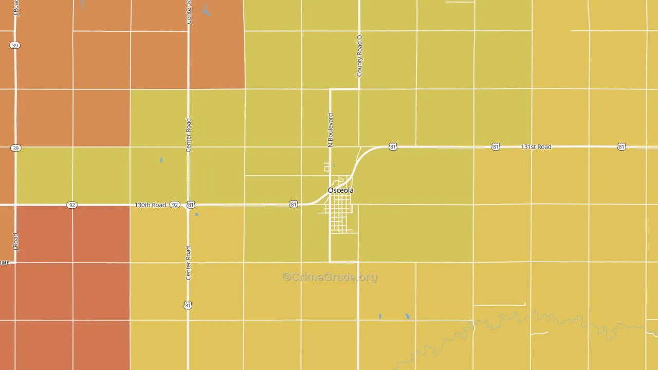 Osceola, NE Map of Murder Rates