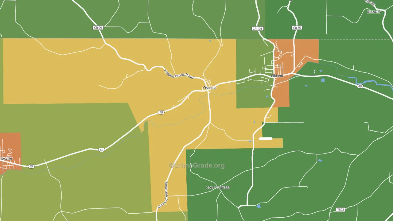 Osceola, PA Map of Murder Rates