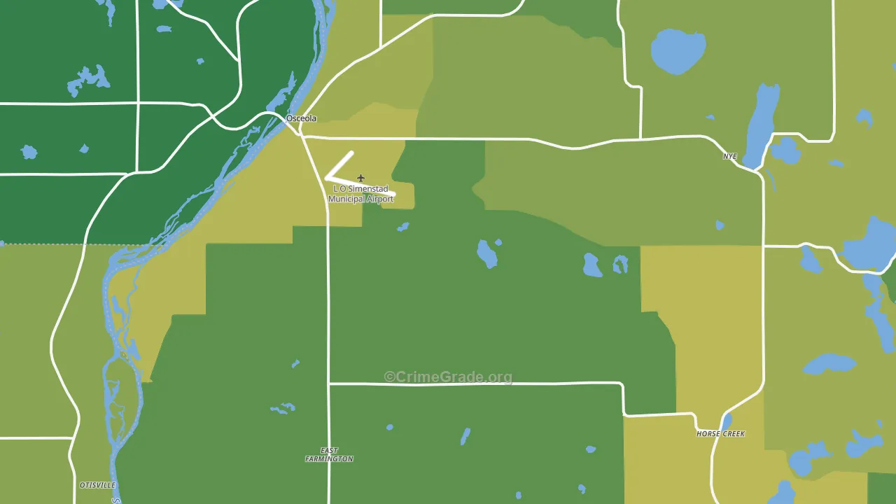 Osceola, WI Map of Murder Rates