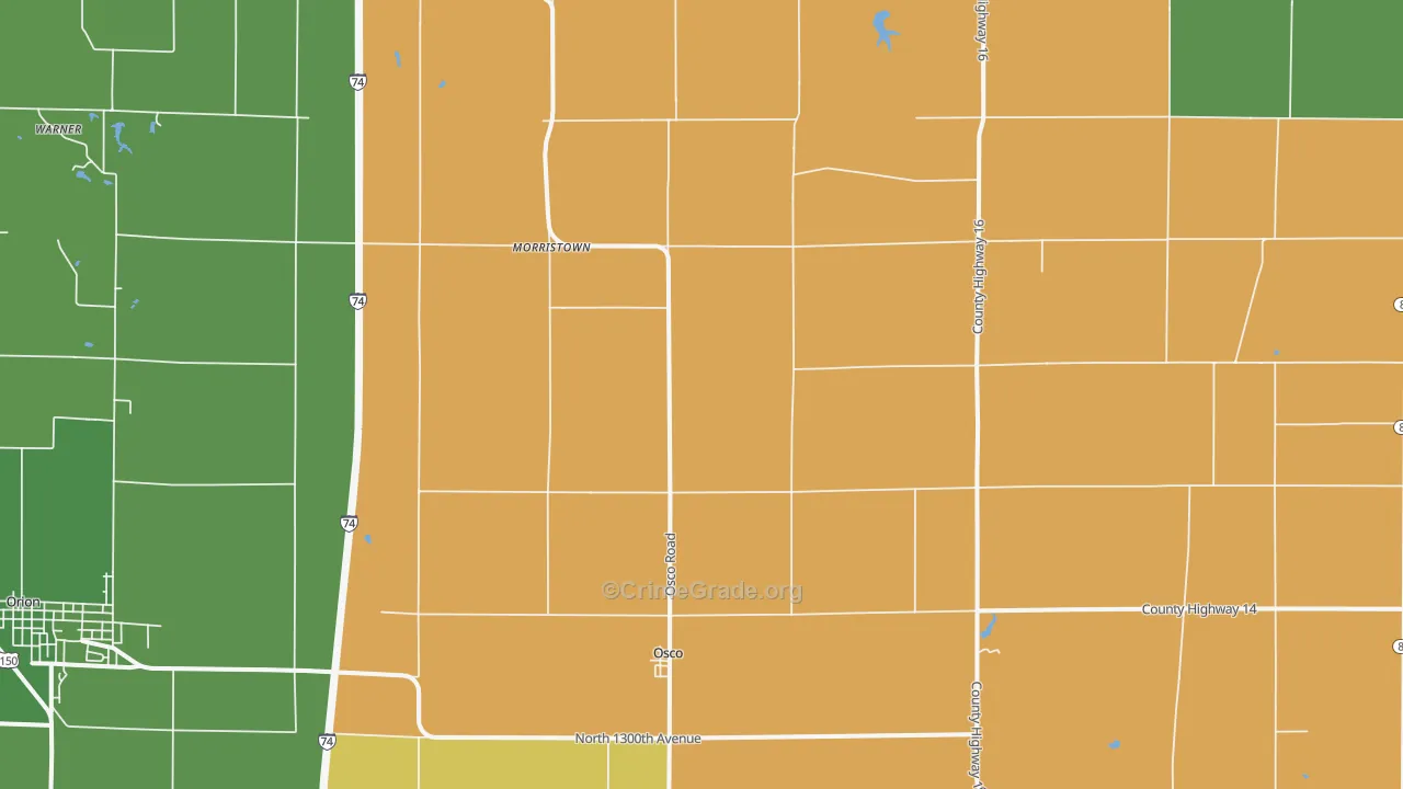 Osco, IL Map of Murder Rates