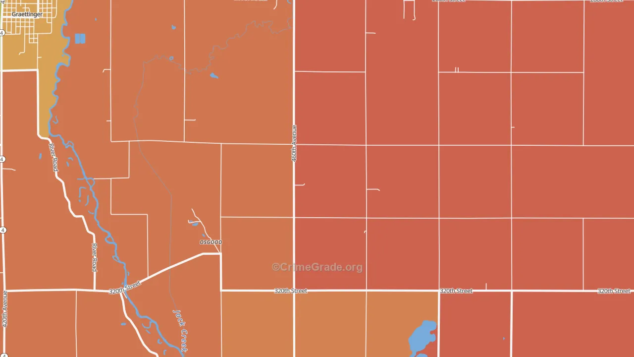 Osgood, IA Map of Murder Rates