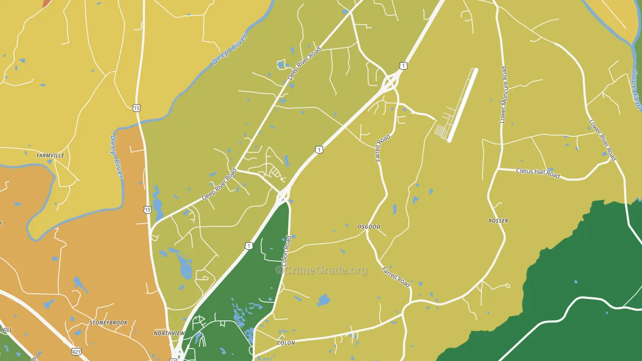Osgood, NC Map of Murder Rates