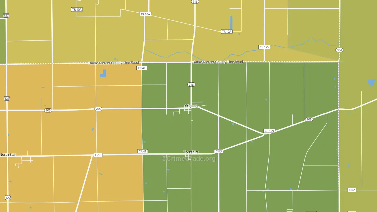 Osgood, OH Map of Murder Rates