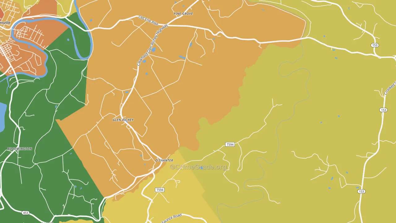 Oshanter, PA Map of Murder Rates