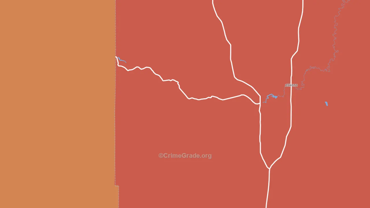 Oshoto, WY Map of Murder Rates