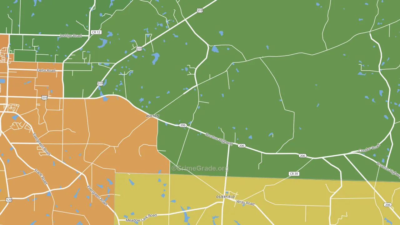 Osierfield, GA Map of Murder Rates