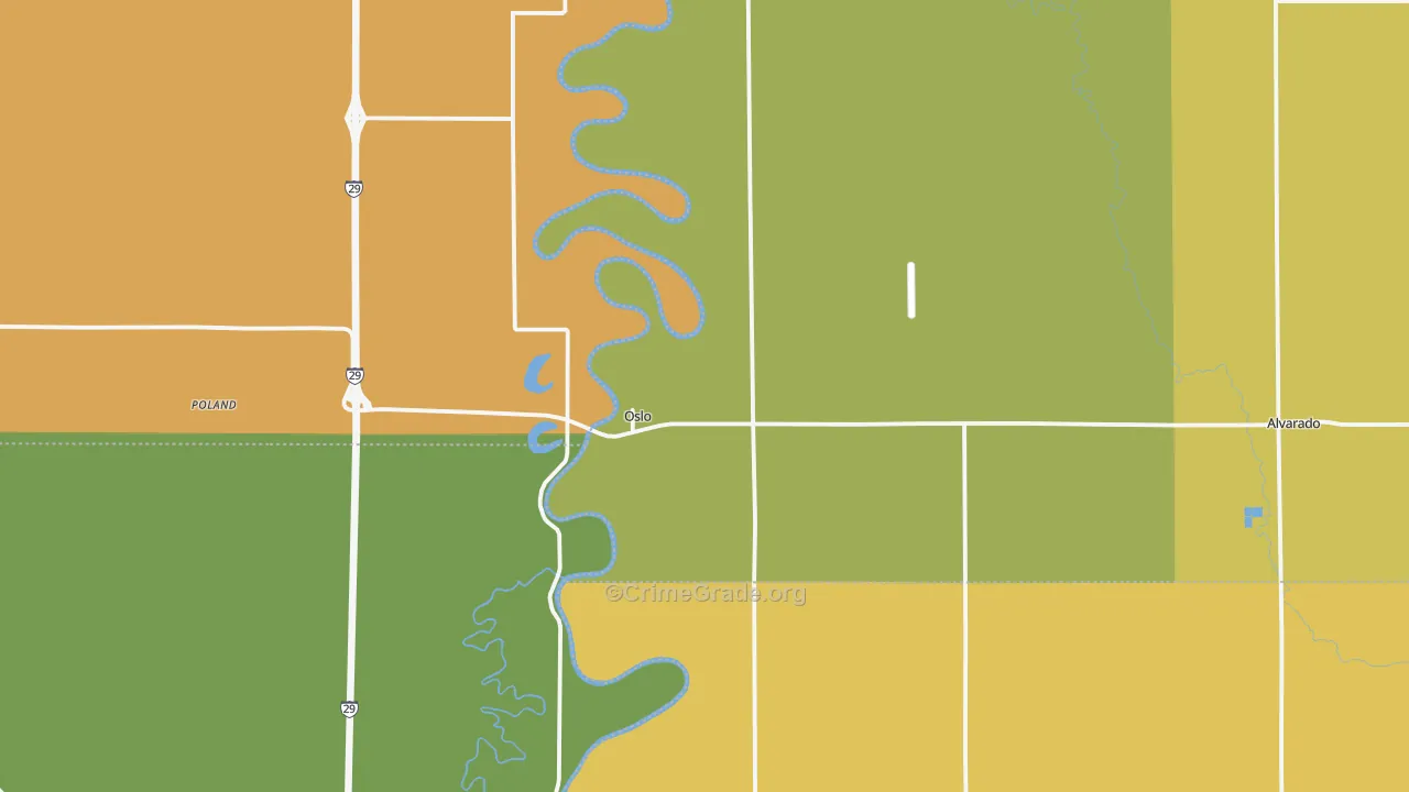 Oslo, MN Map of Murder Rates