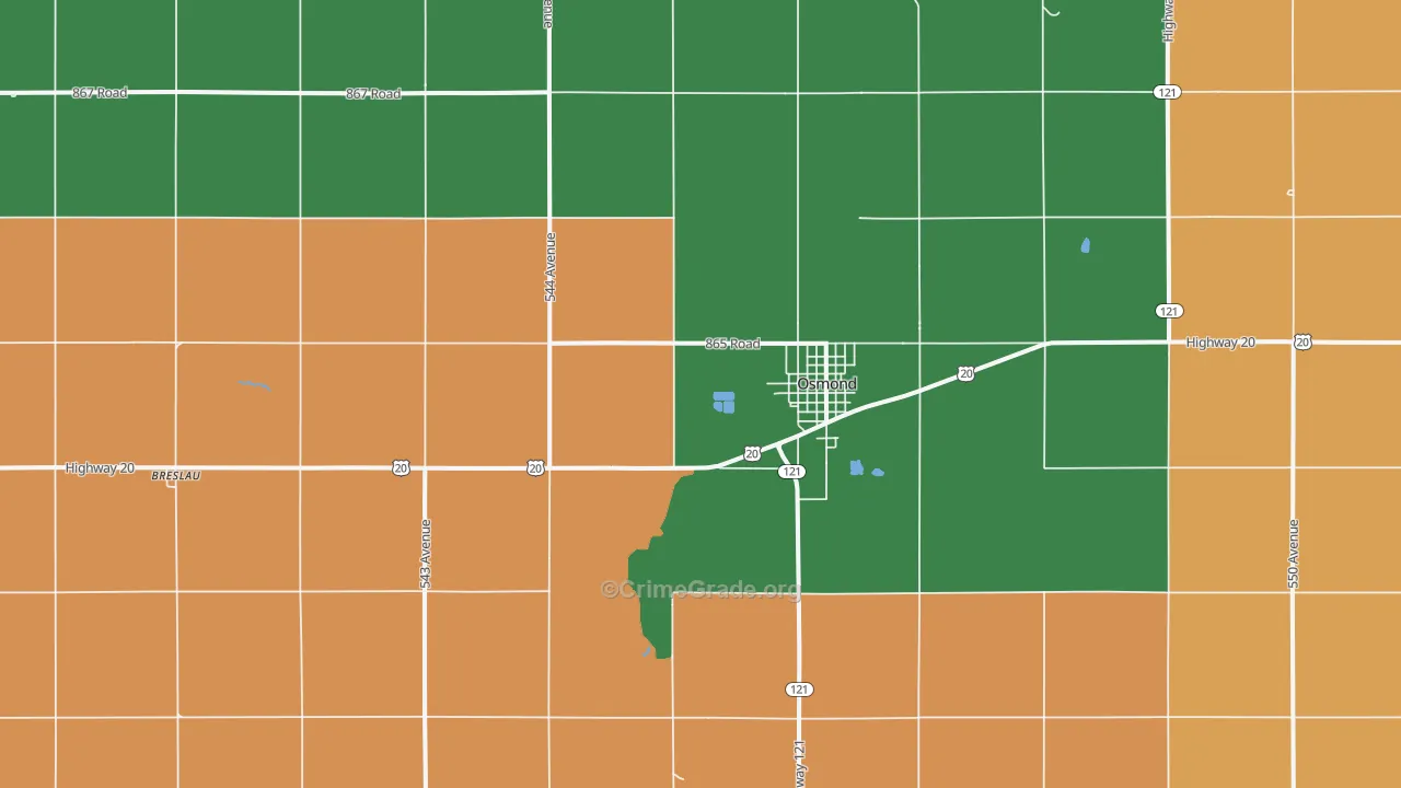 Osmond, NE Map of Murder Rates