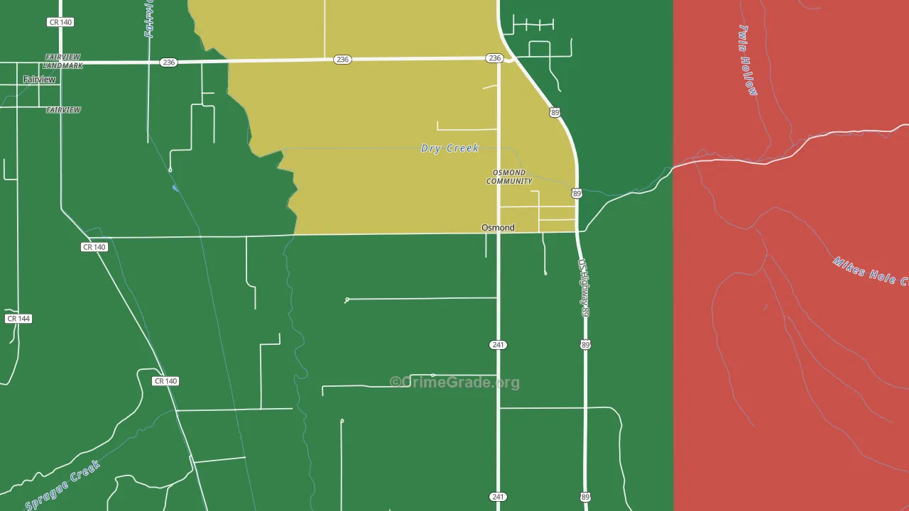 Osmond, WY Map of Murder Rates