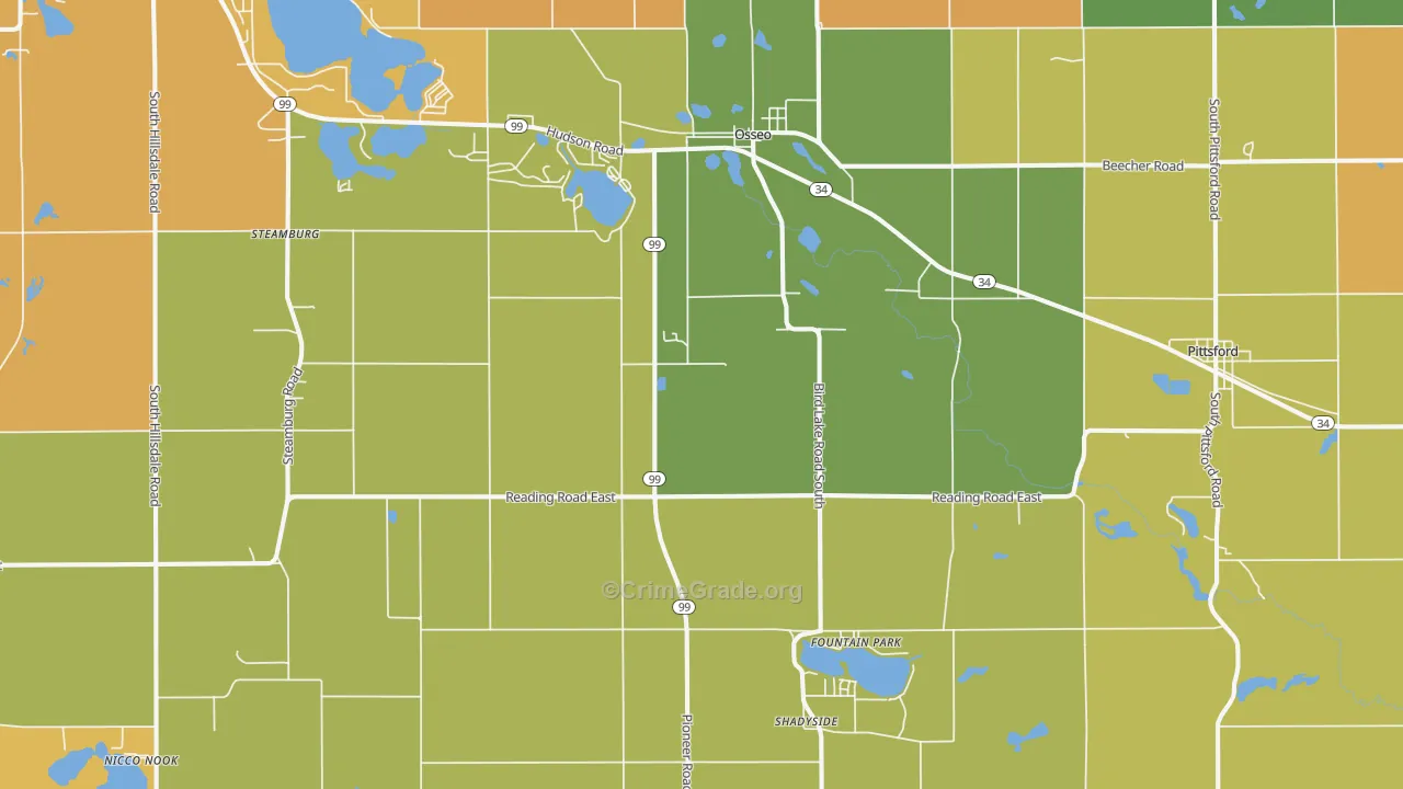 Osseo, MI Map of Murder Rates