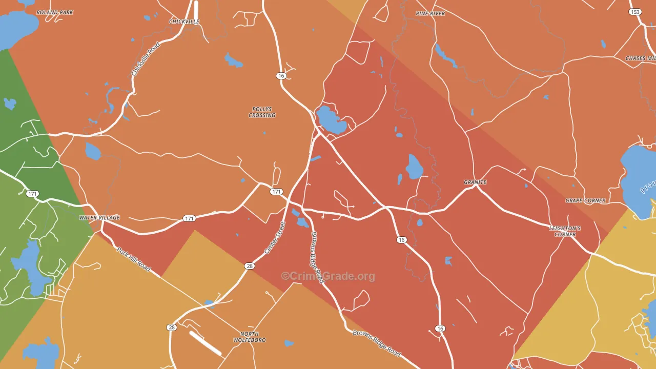 Ossipee, NH Map of Murder Rates