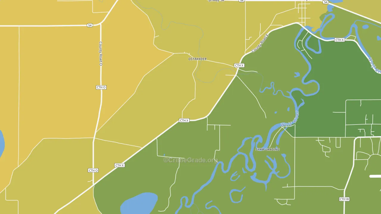 Ostrander, WI Map of Murder Rates