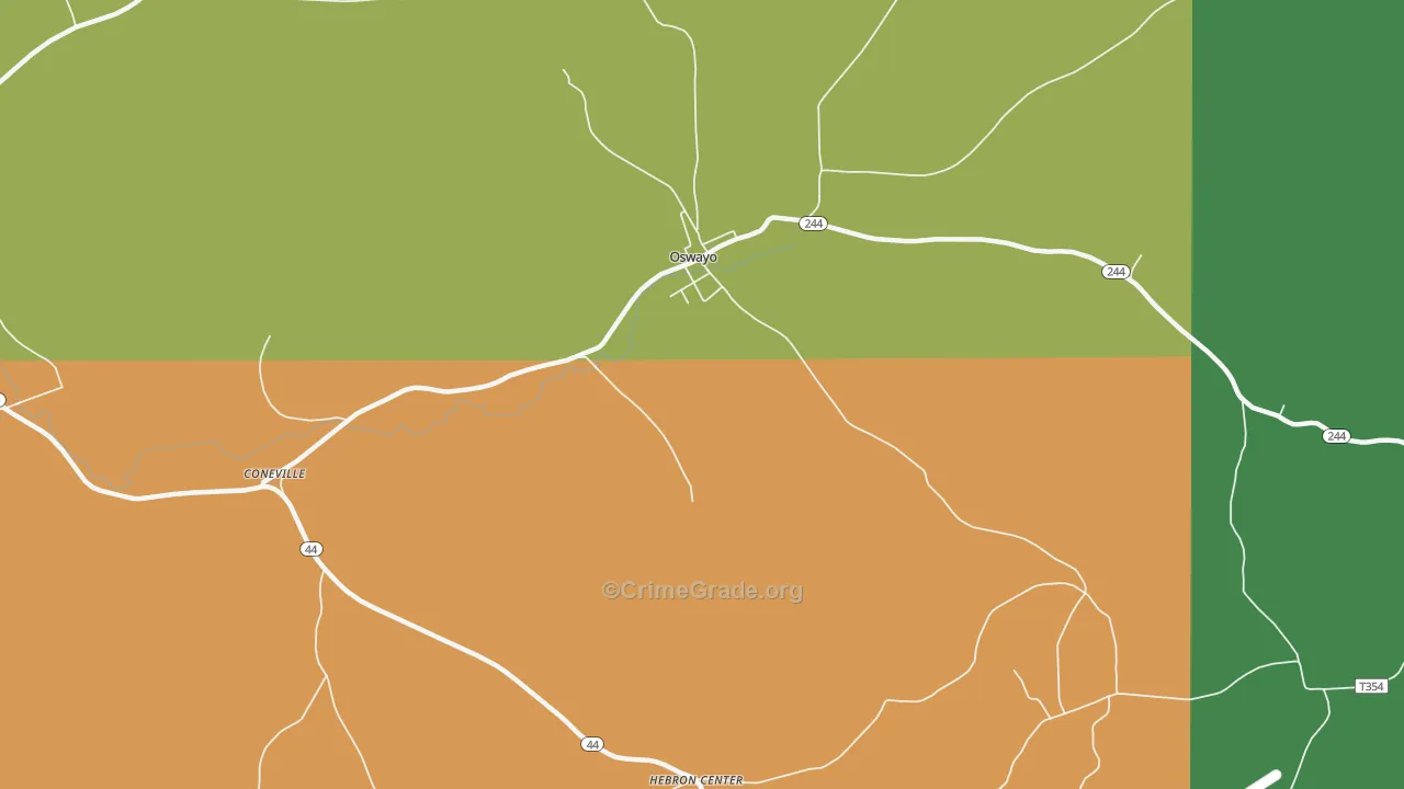 Oswayo, PA Map of Murder Rates