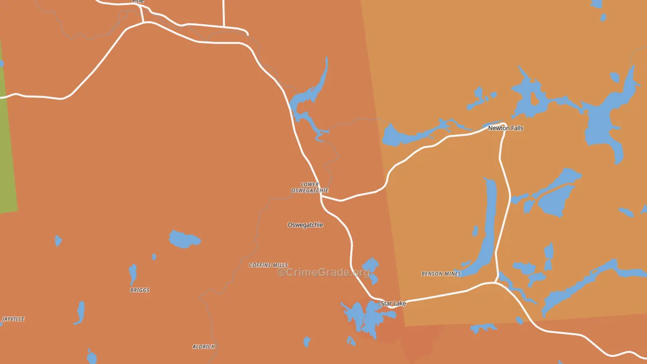 Oswegatchie, NY Map of Murder Rates
