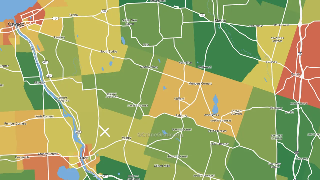 Oswego County, NY Map of Murder Rates