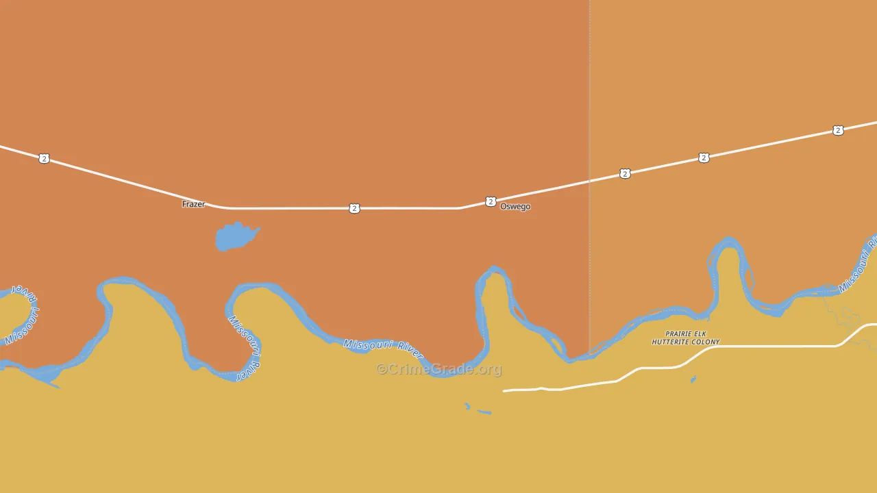 Oswego, MT Map of Murder Rates