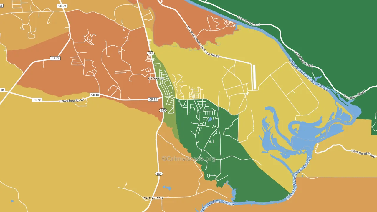 Oswichee, AL Map of Murder Rates
