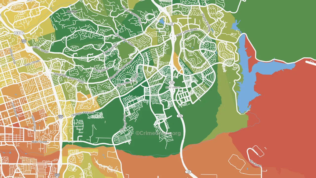 Otay Ranch, Chula Vista, CA Map of Murder Rates