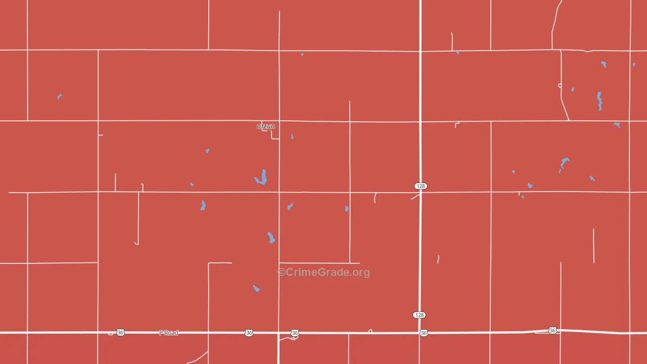 Otego, KS Map of Murder Rates