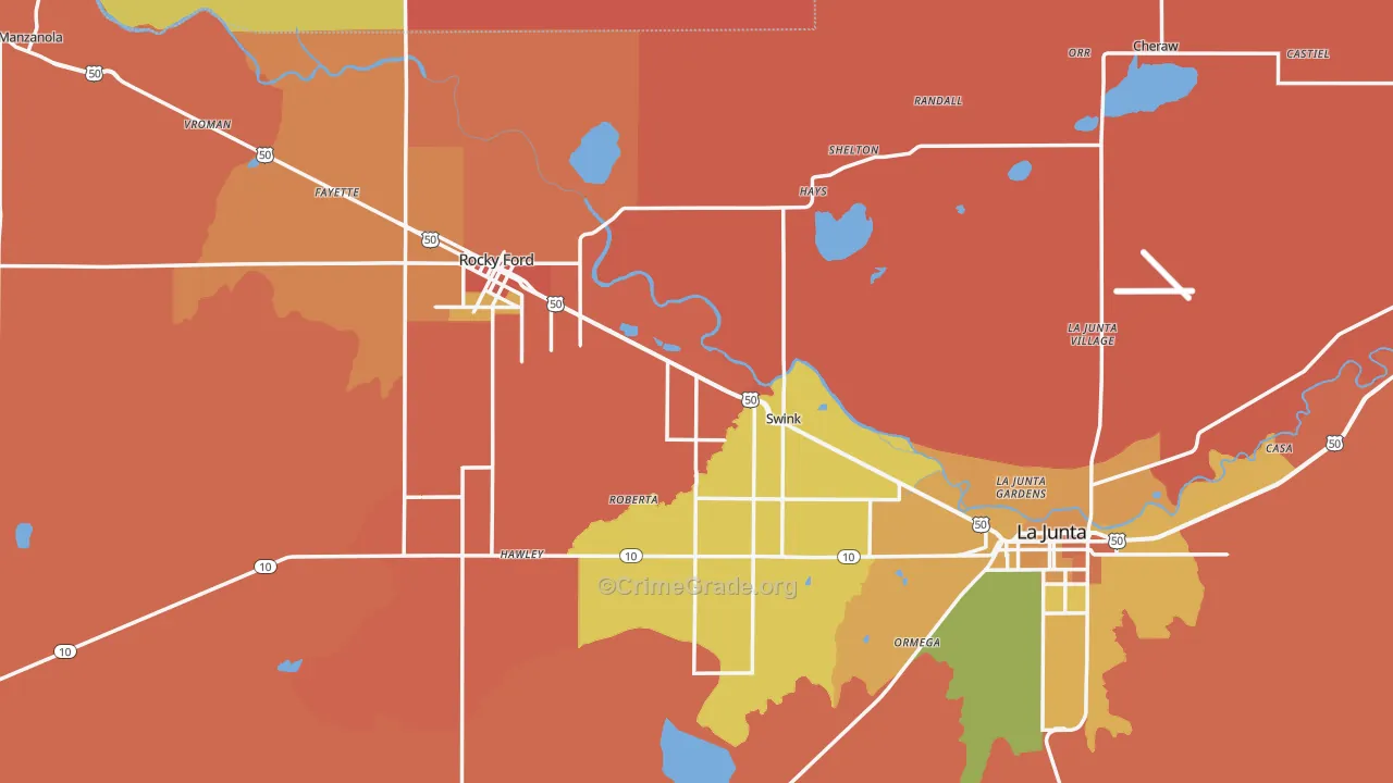 Otero County, CO Map of Murder Rates