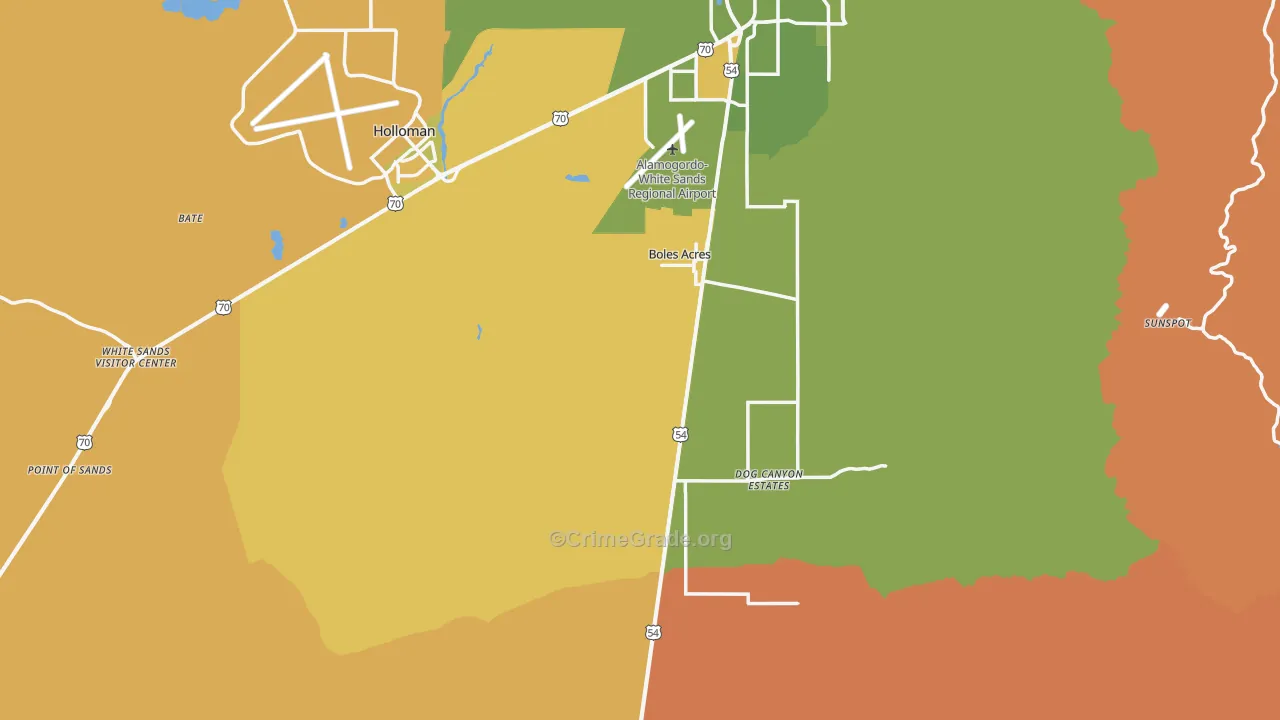 Otero County, NM Map of Murder Rates