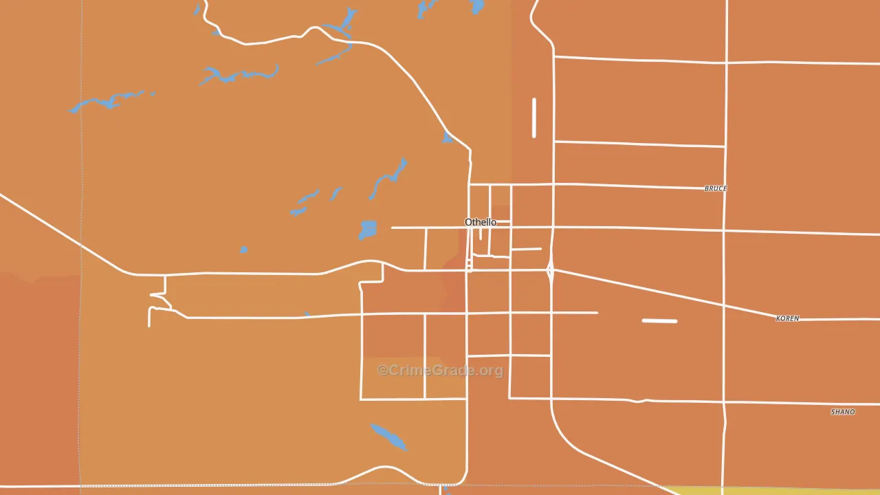 Othello, WA Map of Murder Rates