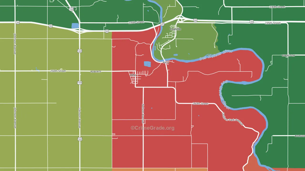 Otho, IA Map of Murder Rates