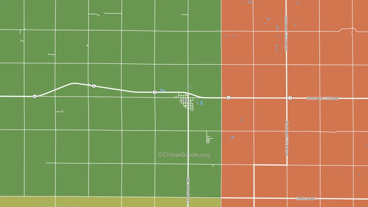 Otis, KS Map of Murder Rates