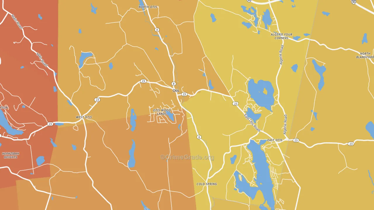 Otis, MA Map of Murder Rates