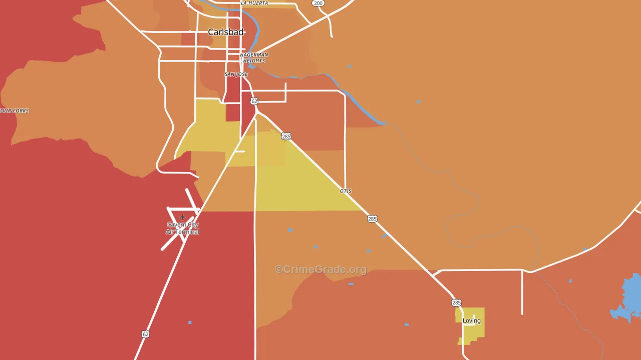 Otis, NM Map of Murder Rates