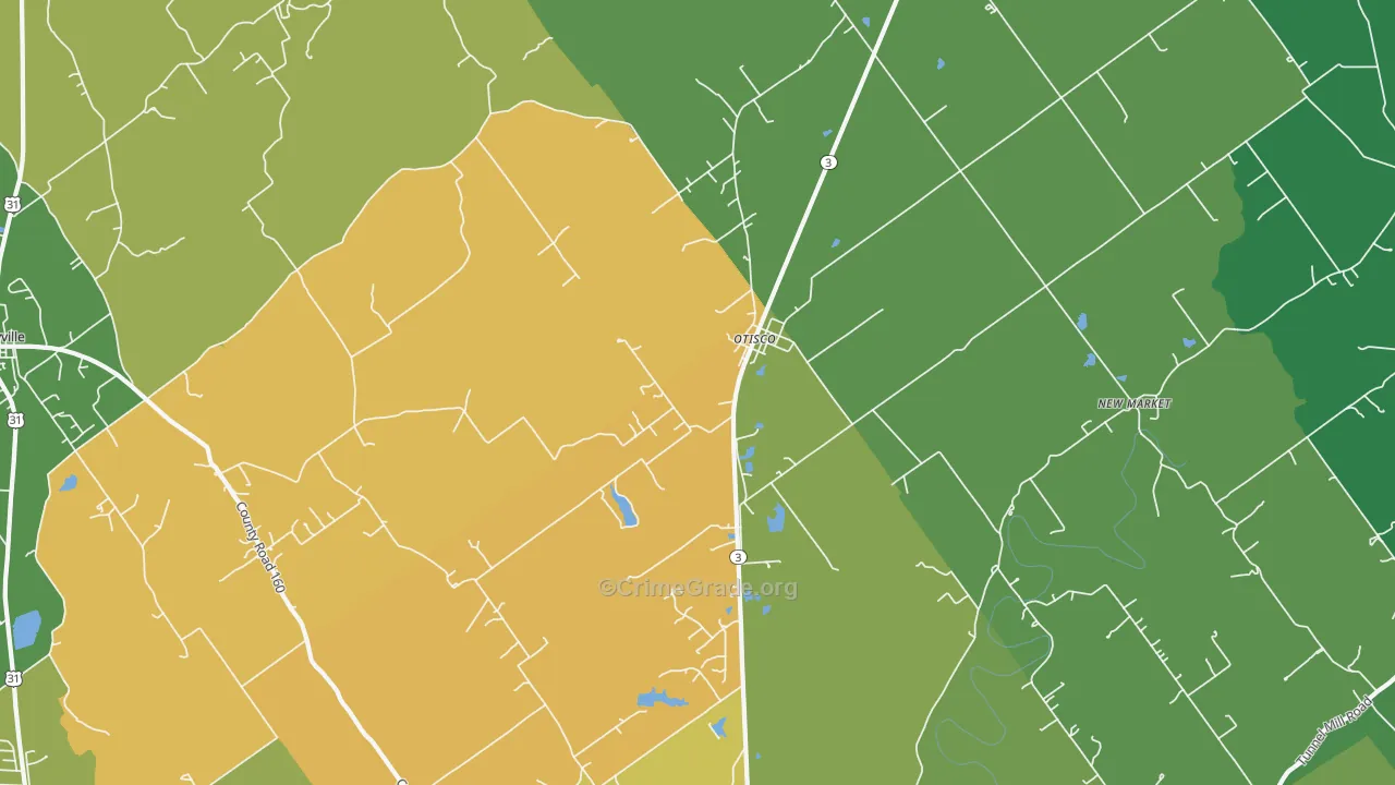 Otisco, IN Map of Murder Rates