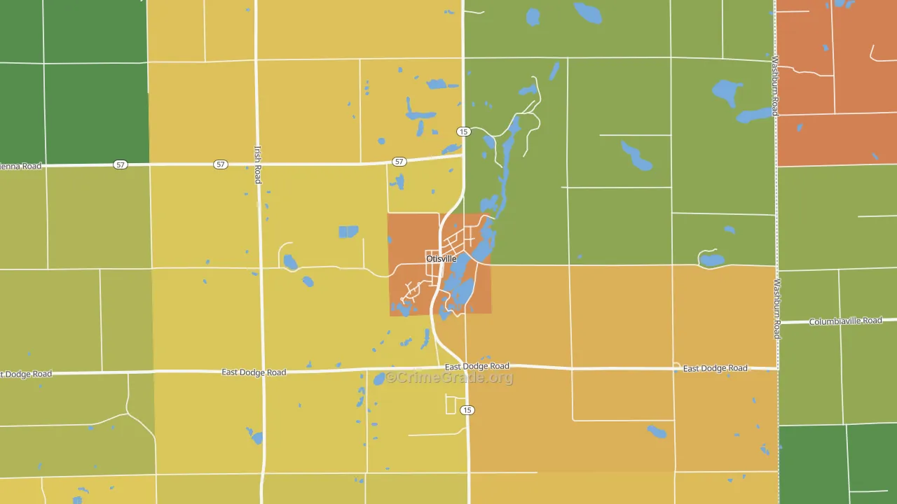 Otisville, MI Map of Murder Rates