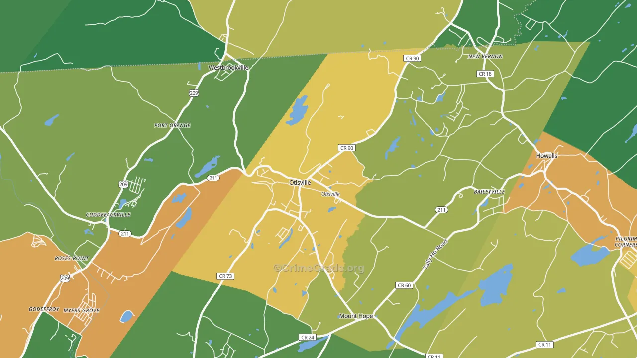 Otisville, NY Map of Murder Rates