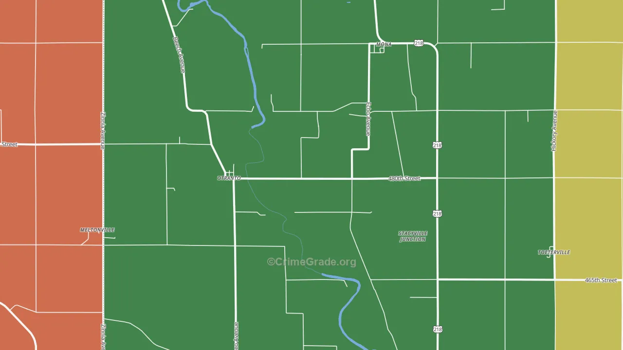 Otranto, IA Map of Murder Rates