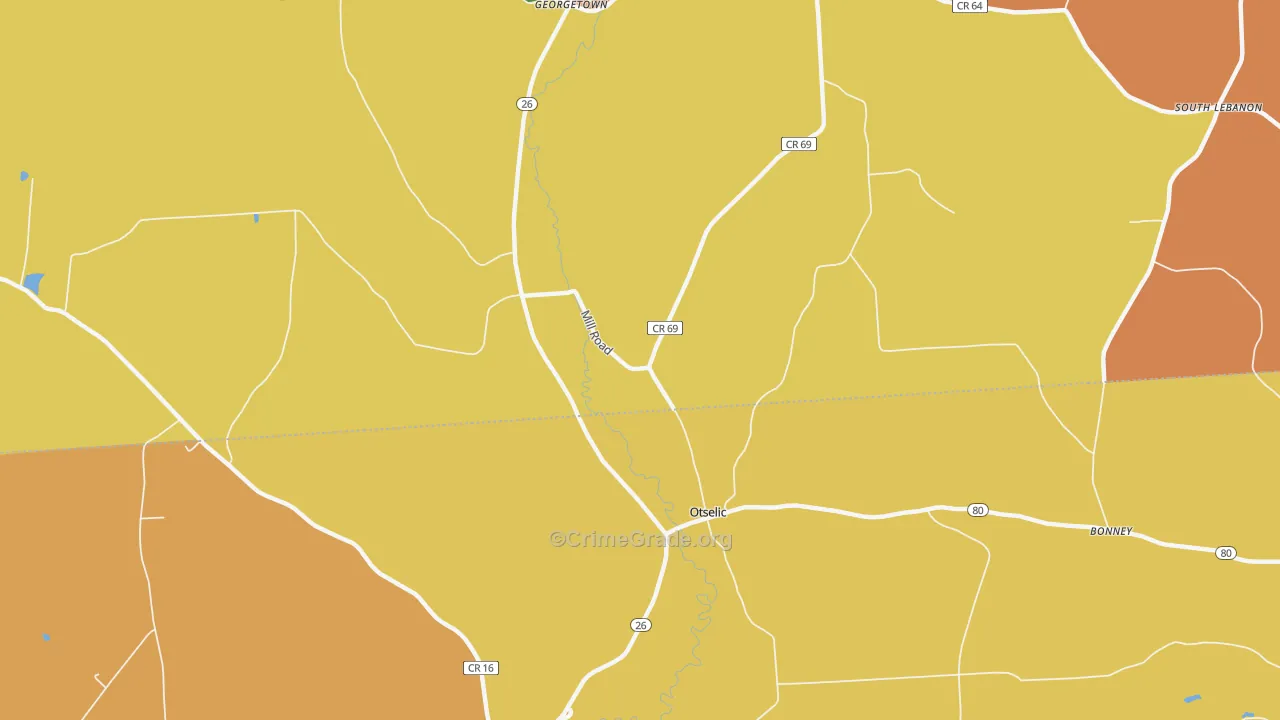 Otselic, NY Map of Murder Rates