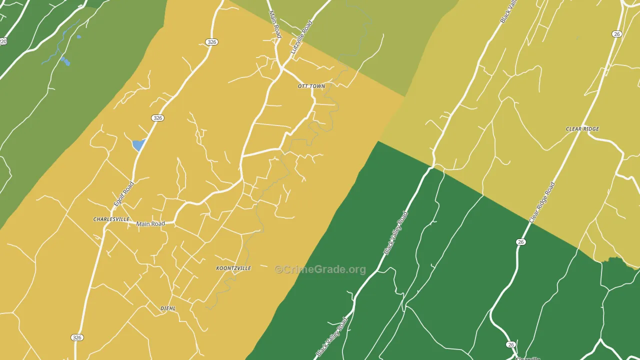 Ott Town, PA Map of Murder Rates