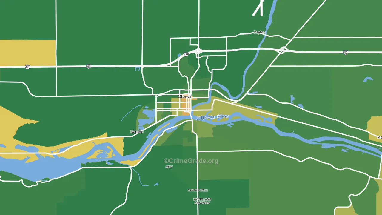 Ottawa, IL Map of Murder Rates