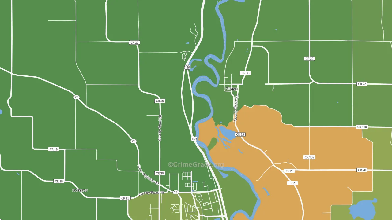 Ottawa, MN Map of Murder Rates