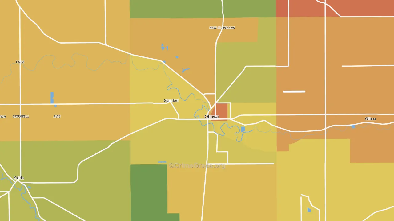 Ottawa, OH Map of Murder Rates
