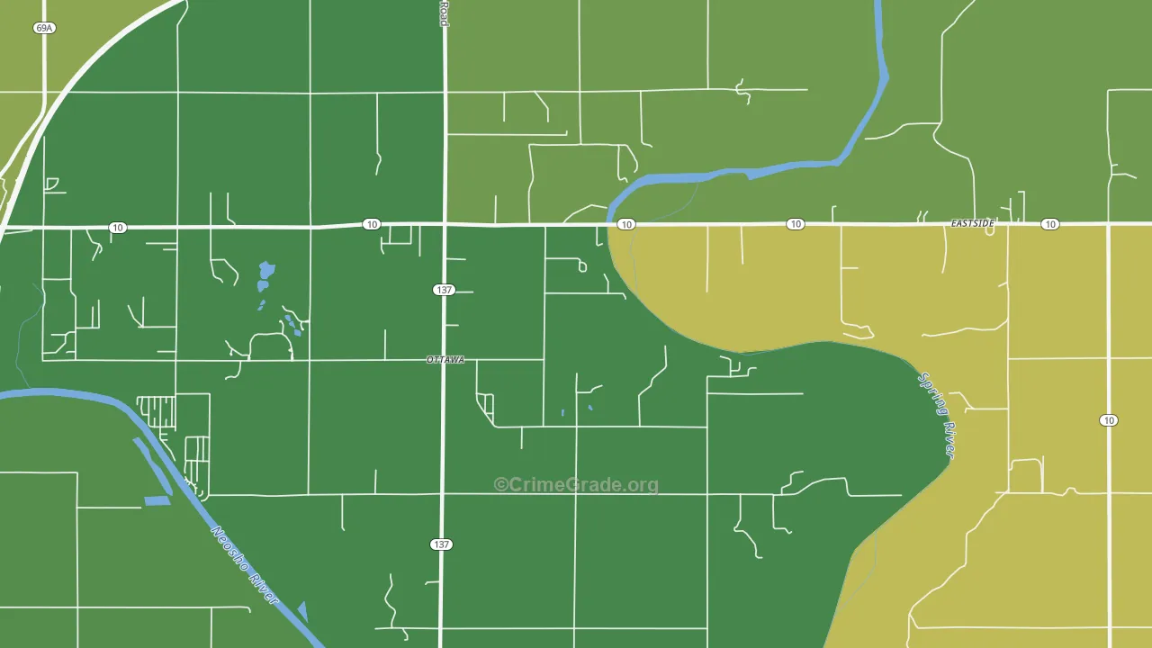 Ottawa, OK Map of Murder Rates
