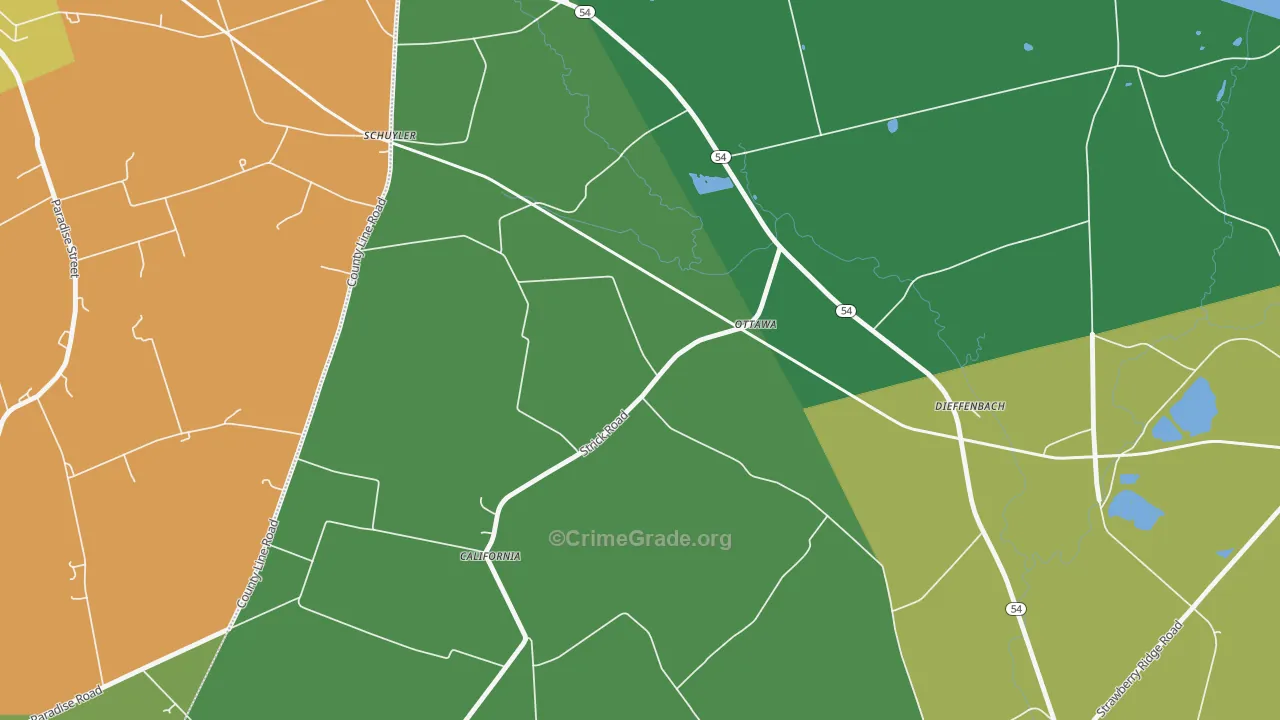 Ottawa, PA Map of Murder Rates